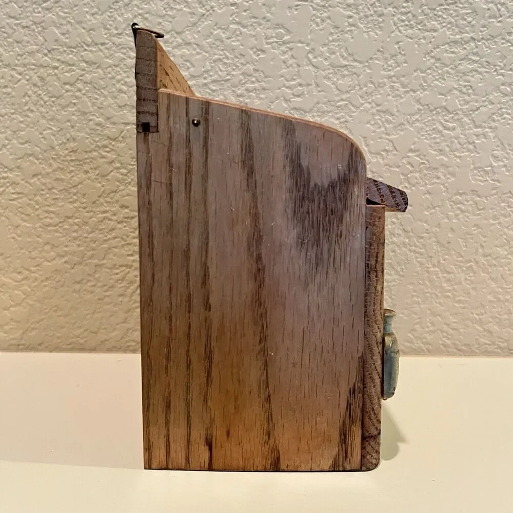 Vtg Hanging Recipe Farmhouse Wood Cottage Core Cow Milk Fits 4x6 cards